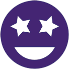 Icon mit Smiley und zwei Sternaugen