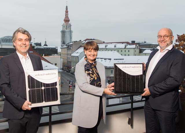 Foto: ©Gernot Gleiss  Die Stadtwerke-Vorstände Harald Tschurnig (links) und Erwin Smole sowie  BKS Bank-Vorstandsvorsitzende Herta Stockbauer leisten gemeinsam  einen Beitrag zur Energiewende.
