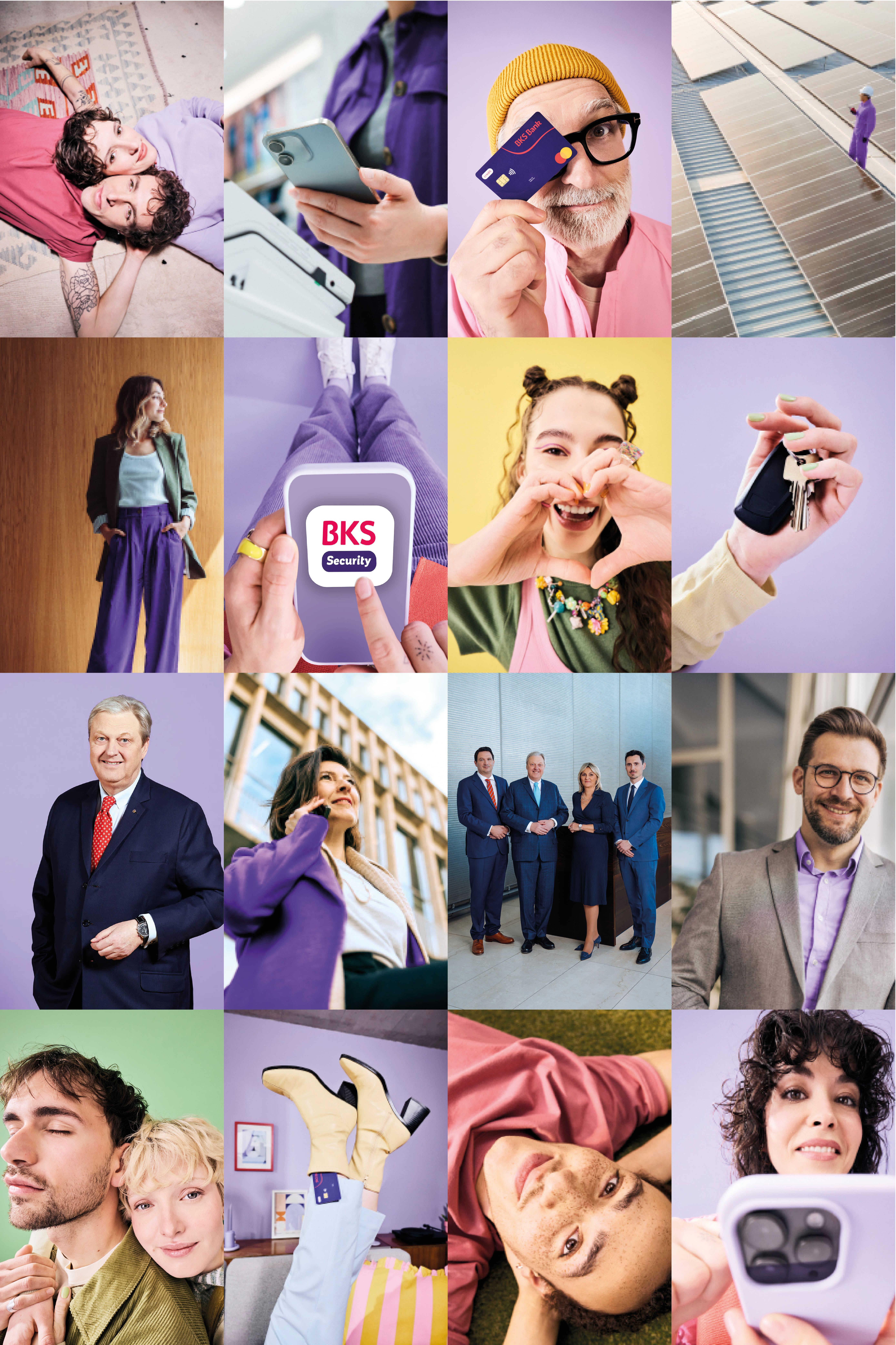 Collage von Bildern im BKS Bank Stil.