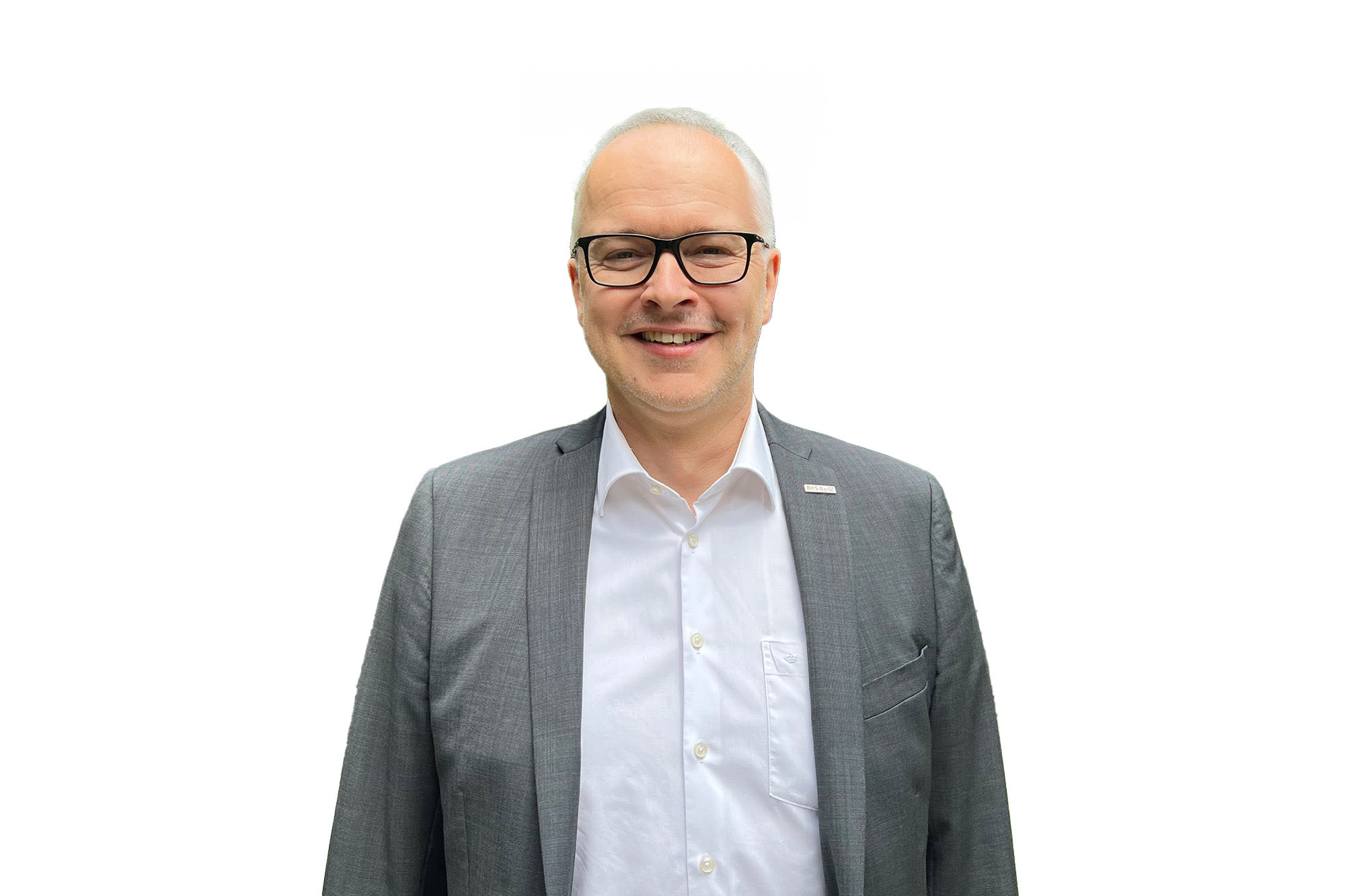 Filialleiter Hirr Rudolf in grauem Anzug Filialleiter Hirr Rudolf in grauem Anzug