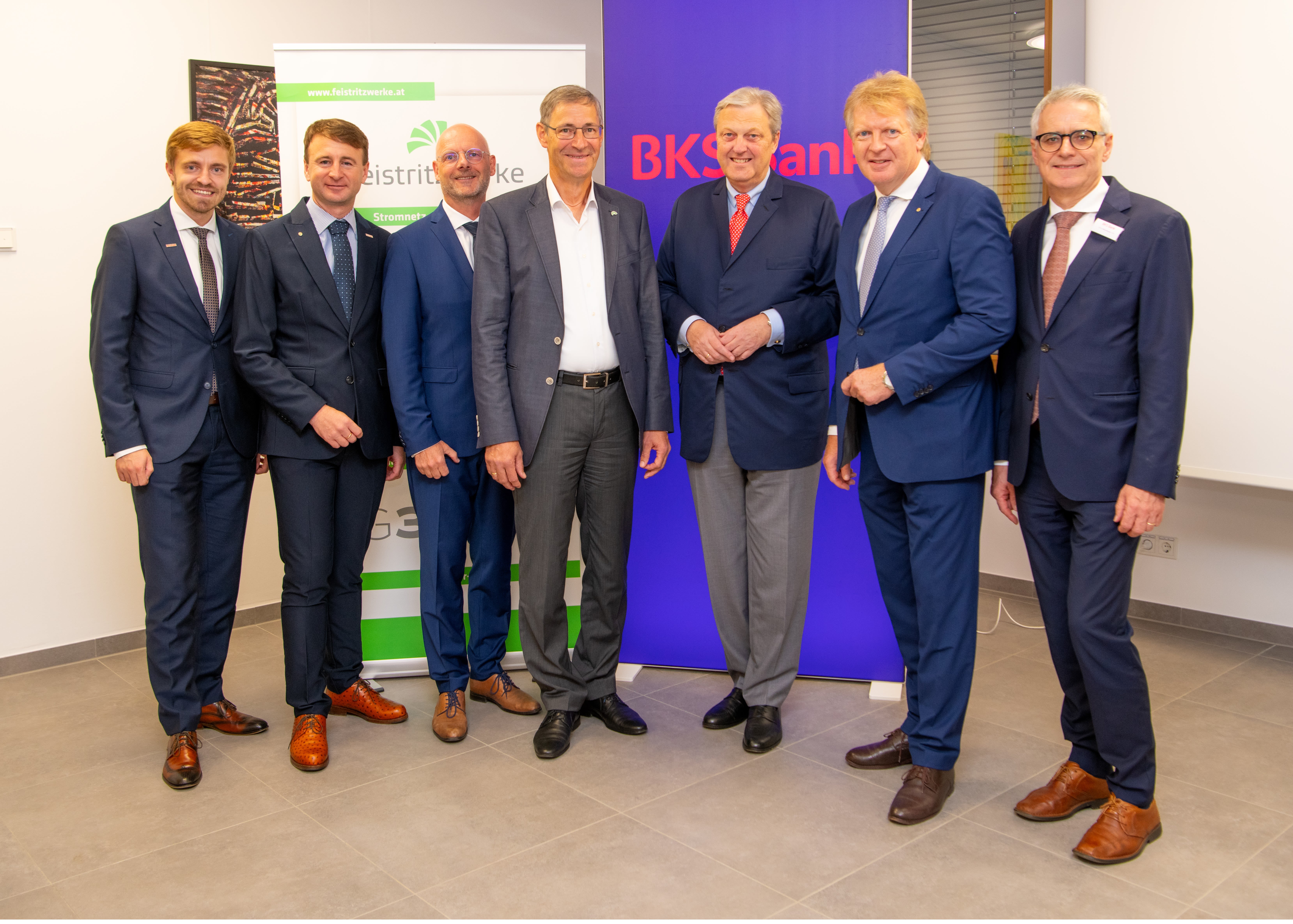 BKS Bank und Feistritzwerke luden zu Expertentalk Zukunft sichern ein - Vorstandsvorsitzender Nikolaus Juhasz und Experten der BKS Bank mit Geschäftsführer der Feistritzwerke BKS Bank und Feistritzwerke luden zu Expertentalk Zukunft sichern ein - Vorstandsvorsitzender Nikolaus Juhasz und Experten der BKS Bank mit Geschäftsführer der Feistritzwerke